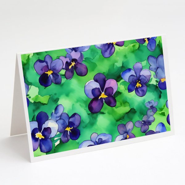 Wisconsin Wood Violets in Watercolor Greeting Cards and Envelopes Pack of 8 Online now