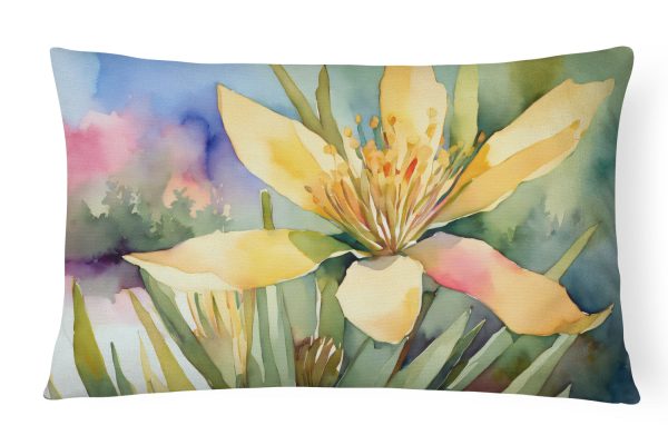 New Mexico Yucca Flower in Watercolor Fabric Decorative Pillow Online