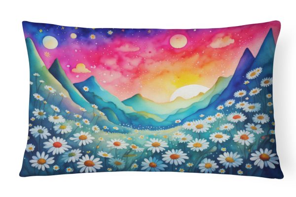 Daisies in Color Fabric Decorative Pillow Cheap