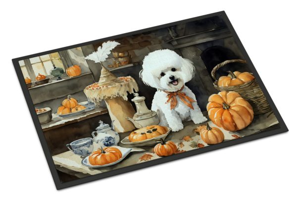 Bichon Frise Fall Kitchen Pumpkins Indoor or Outdoor Mat 24x36 Fashion