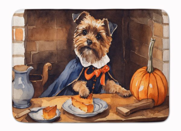 Border Terrier Fall Kitchen Pumpkins Memory Foam Kitchen Mat Cheap