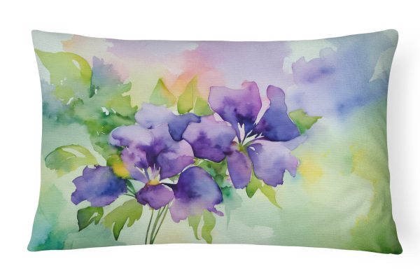 New Jersey Violet in Watercolor Fabric Decorative Pillow Discount