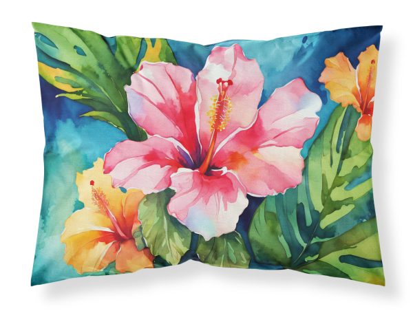 Hawaii Hawaiian Hibiscus in Watercolor Fabric Standard Pillowcase Online