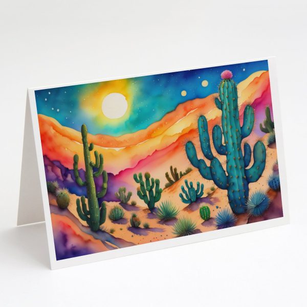 Cactus in Color Greeting Cards and Envelopes Pack of 8 Sale