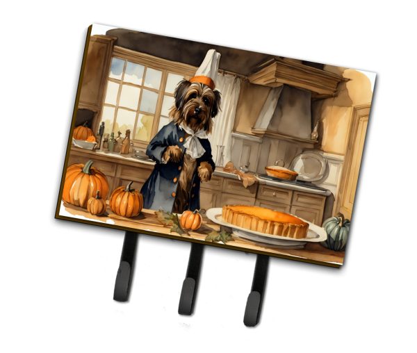 Briard Fall Kitchen Pumpkins Leash or Key Holder For Discount