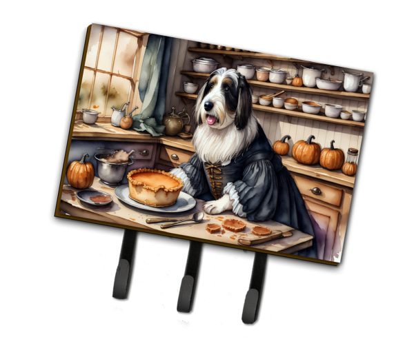 Bearded Collie Fall Kitchen Pumpkins Leash or Key Holder For Sale