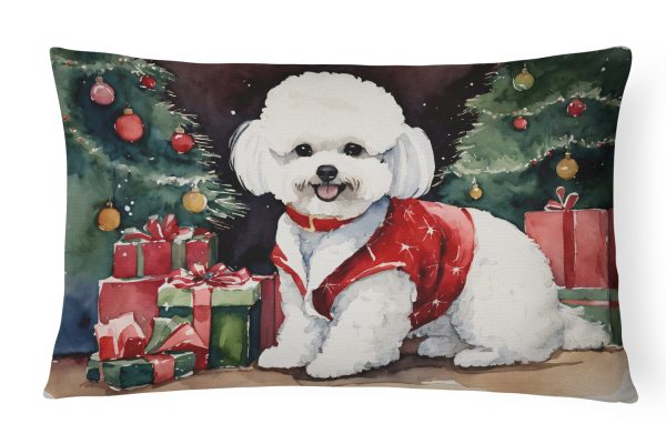 Bichon Frise Christmas Fabric Decorative Pillow Discount