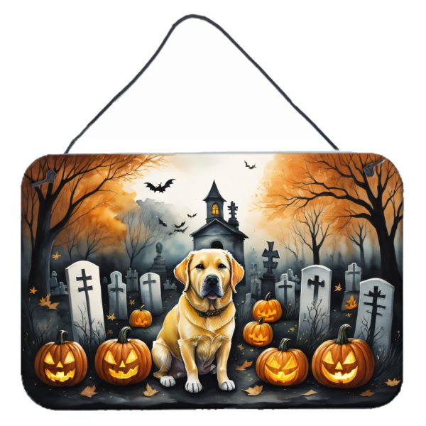 Yellow Labrador Retriever Spooky Halloween Wall or Door Hanging Prints Online now