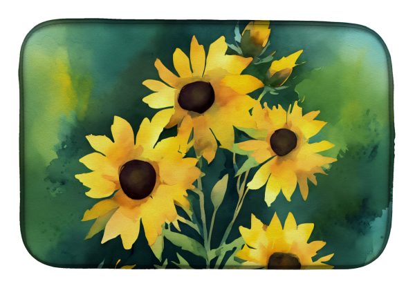 Kentucky Goldenrod in Watercolor Dish Drying Mat Hot on Sale