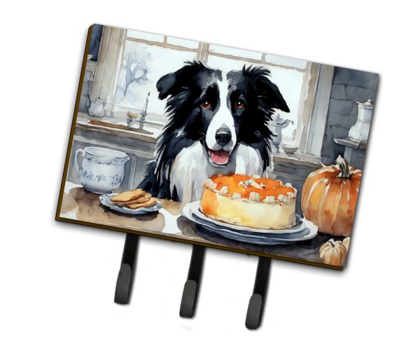 Border Collie Fall Kitchen Pumpkins Leash or Key Holder For Discount