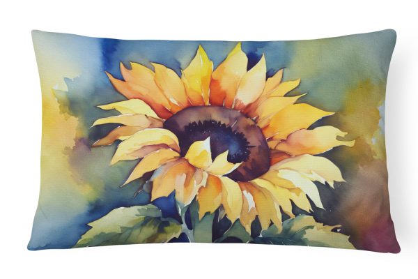 Sunflowers in Watercolor Fabric Decorative Pillow Hot on Sale