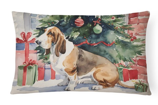 Basset Hound Christmas Fabric Decorative Pillow For Cheap