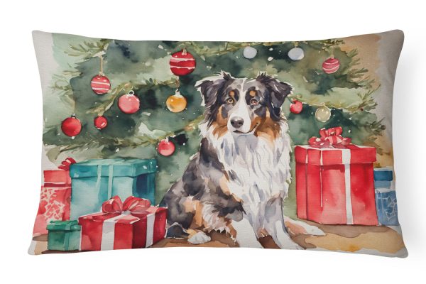 Australian Shepherd Christmas Fabric Decorative Pillow Discount