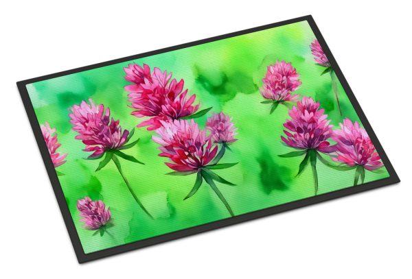 Vermont Red Clover in Watercolor Doormat 18x27 Cheap