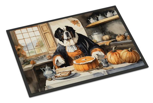 Saint Bernard Fall Kitchen Pumpkins Doormat 18x27 For Cheap