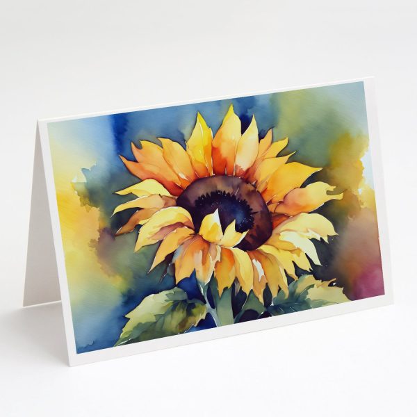 Sunflowers in Watercolor Greeting Cards and Envelopes Pack of 8 Fashion