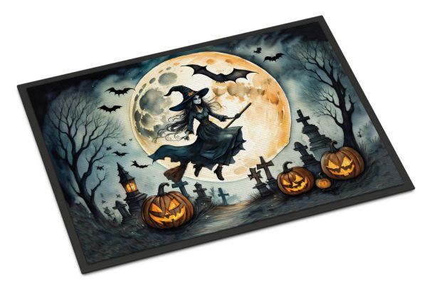 Flying Witch Spooky Halloween Indoor or Outdoor Mat 24x36 on Sale