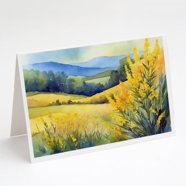 Kentucky Goldenrod in Watercolor Greeting Cards and Envelopes Pack of 8 Cheap