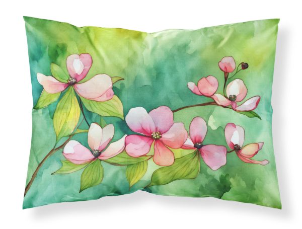 Virginia American Dogwood in Watercolor Fabric Standard Pillowcase on Sale