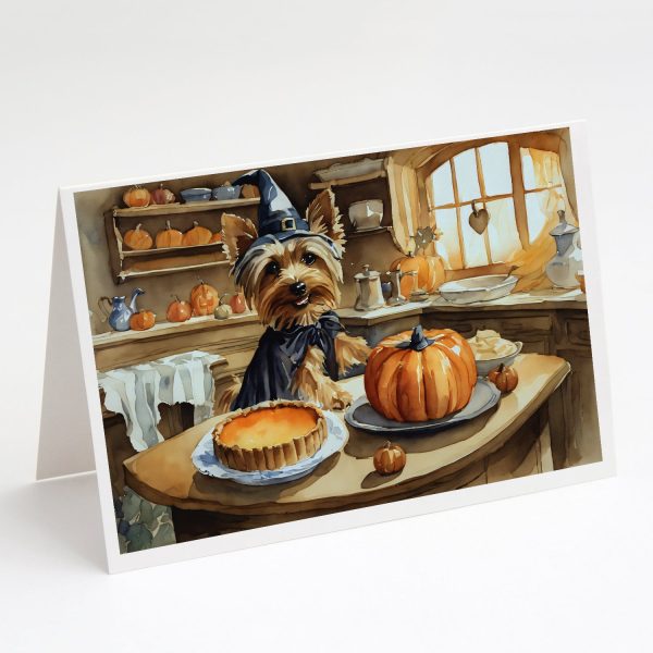 Silky Terrier Fall Kitchen Pumpkins Greeting Cards and Envelopes Pack of 8 For Discount