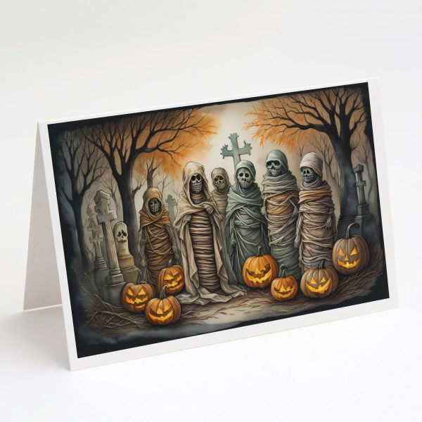 Mummies Spooky Halloween Greeting Cards and Envelopes Pack of 8 Hot on Sale