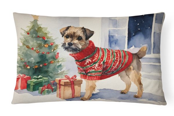 Border Terrier Christmas Fabric Decorative Pillow Online now