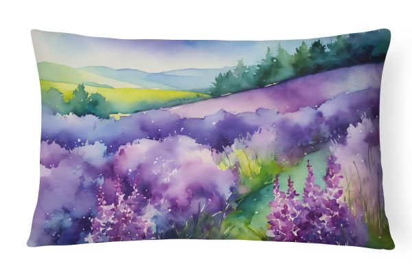 New Hampshire Purple Lilac in Watercolor Fabric Decorative Pillow Cheap