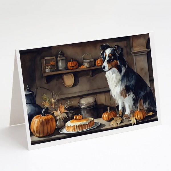 Australian Shepherd Fall Kitchen Pumpkins Greeting Cards and Envelopes Pack of 8 Discount