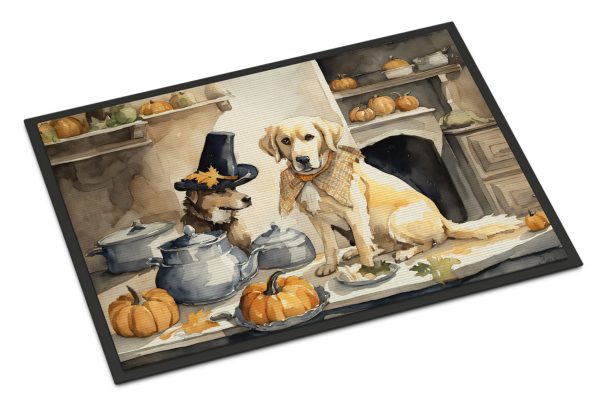 Yellow Lab Fall Kitchen Pumpkins Indoor or Outdoor Mat 24x36 Supply