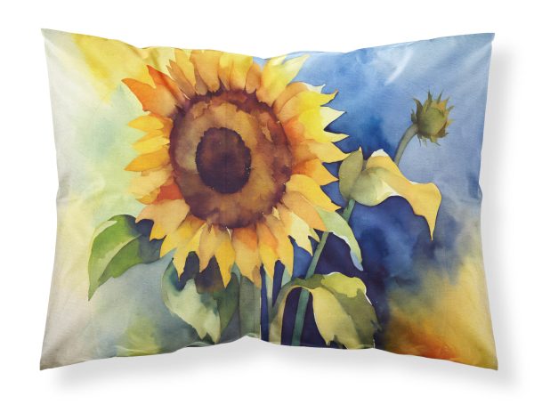 Sunflowers in Watercolor Fabric Standard Pillowcase Online now