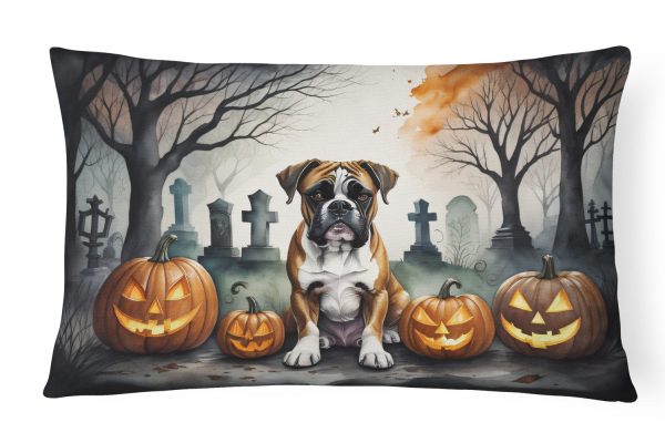 Boxer Spooky Halloween Fabric Decorative Pillow Online now