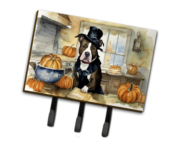 Pit Bull Terrier Fall Kitchen Pumpkins Leash or Key Holder Hot on Sale