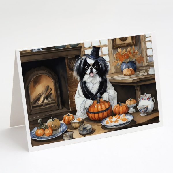 Japanese Chin Fall Kitchen Pumpkins Greeting Cards and Envelopes Pack of 8 For Sale