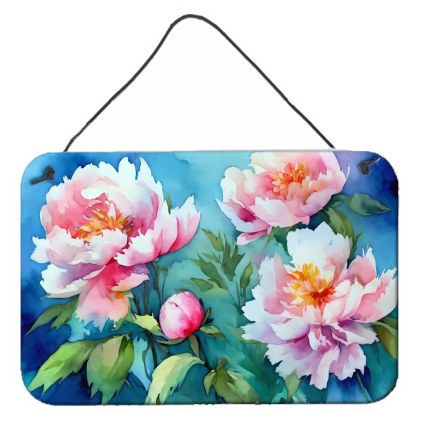 Peonies in Watercolor Wall or Door Hanging Prints For Sale