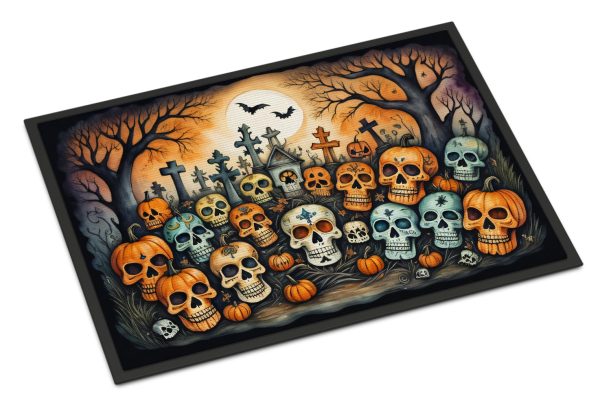 Calaveras Sugar Skulls Spooky Halloween Doormat 18x27 For Cheap