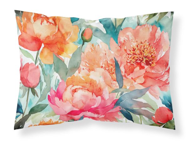 Peonies in Watercolor Fabric Standard Pillowcase Online now
