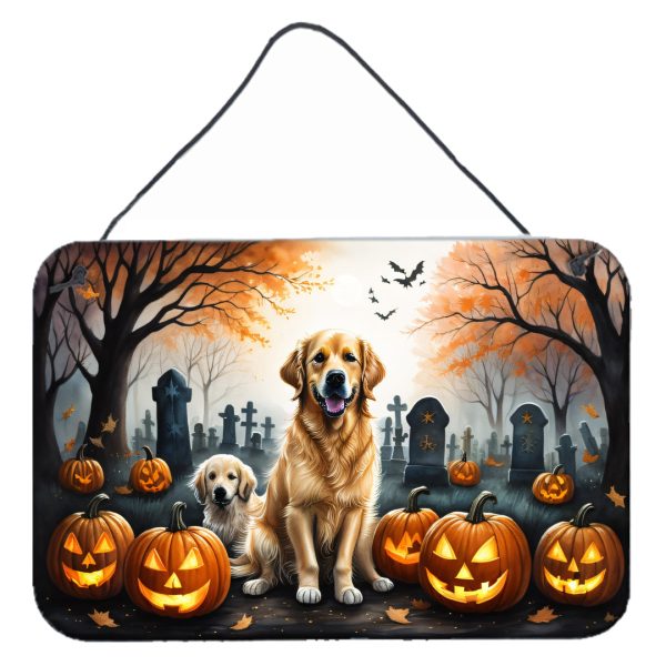 Golden Retriever Spooky Halloween Wall or Door Hanging Prints Cheap