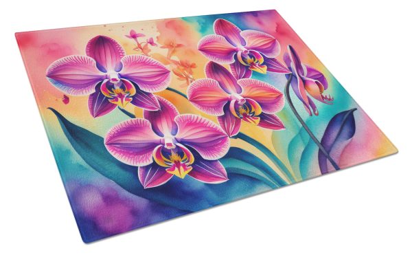 Orchids in Color Glass Cutting Board Large Cheap