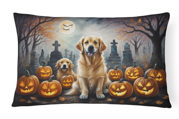 Golden Retriever Spooky Halloween Fabric Decorative Pillow Online