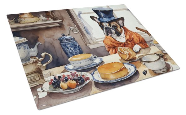 French Bulldog Fall Kitchen Pumpkins Glass Cutting Board Large Online Hot Sale