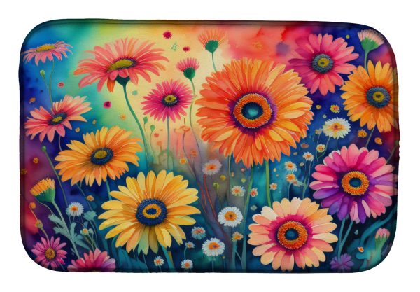 Gerbera Daisies in Color Dish Drying Mat Online