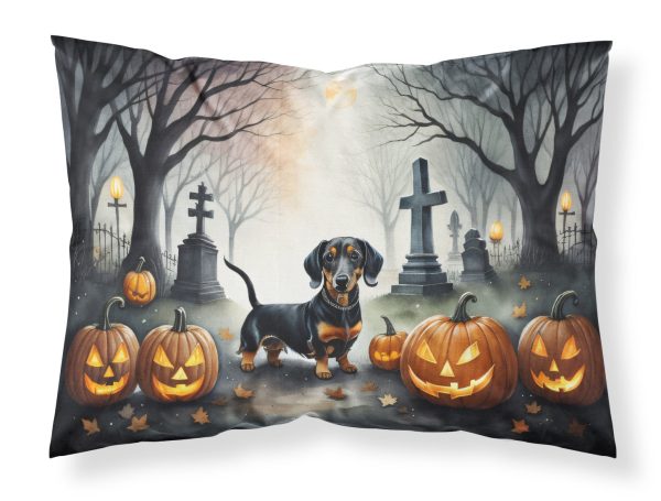 Dachshund Spooky Halloween Fabric Standard Pillowcase Discount