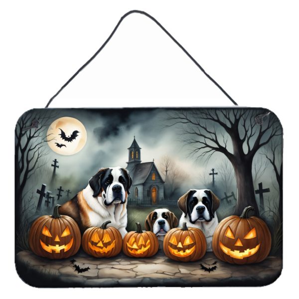 Saint Bernard Spooky Halloween Wall or Door Hanging Prints Hot on Sale