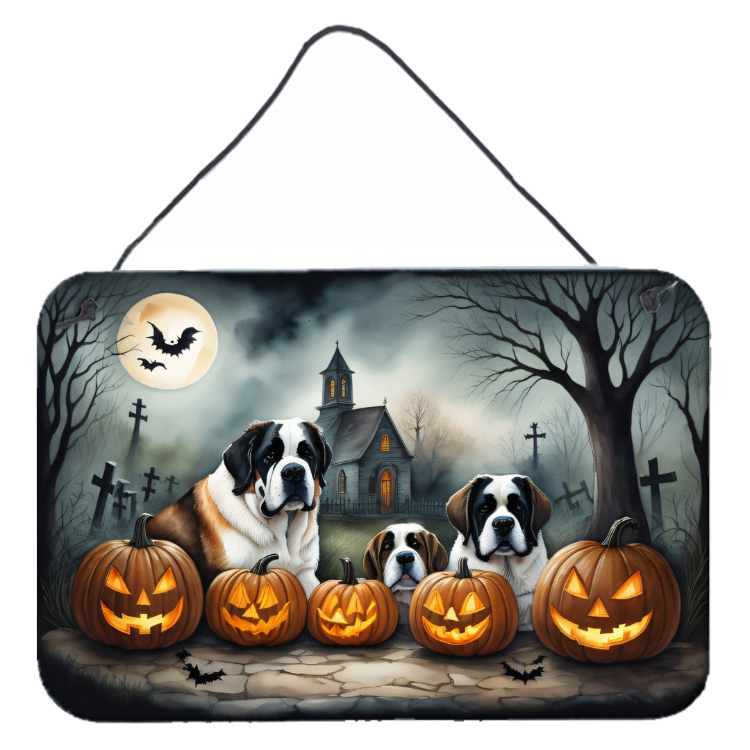 Saint Bernard Spooky Halloween Wall or Door Hanging Prints Hot on Sale