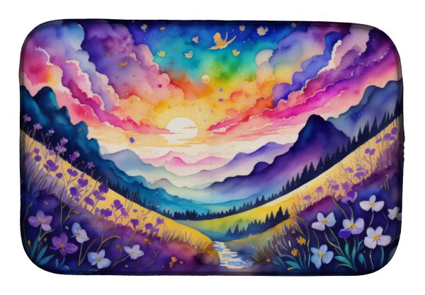 Violets in Color Dish Drying Mat For Cheap