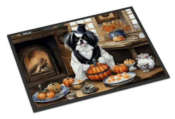 Japanese Chin Fall Kitchen Pumpkins Indoor or Outdoor Mat 24x36 Online