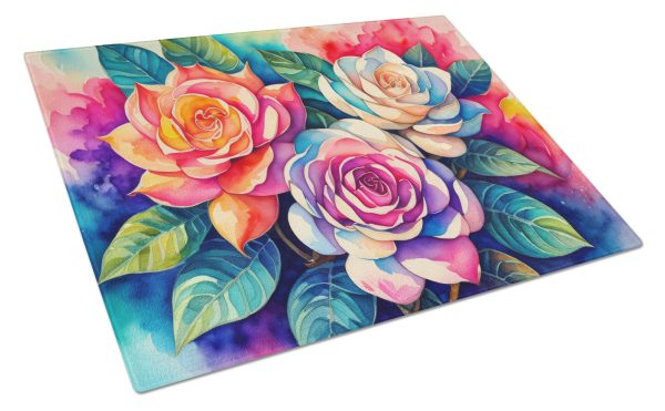 Gardenias in Color Glass Cutting Board Large For Cheap