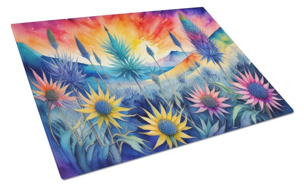 Eryngium in Color Glass Cutting Board Large on Sale