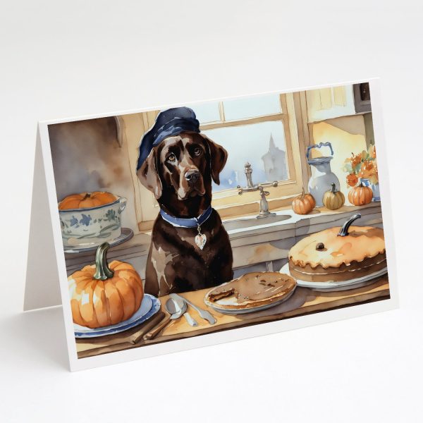 Chocolate Lab Fall Kitchen Pumpkins Greeting Cards and Envelopes Pack of 8 Hot on Sale