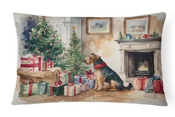 Airedale Terrier Christmas Fabric Decorative Pillow on Sale